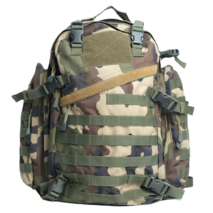 Mochila militar color verde oliva con correa de compresión para exteriores