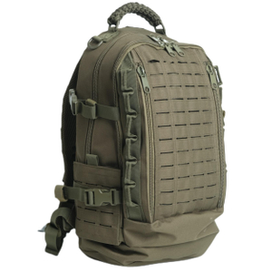 Mochila táctica verde oliva impermeable con sistema Molle cortado con láser 